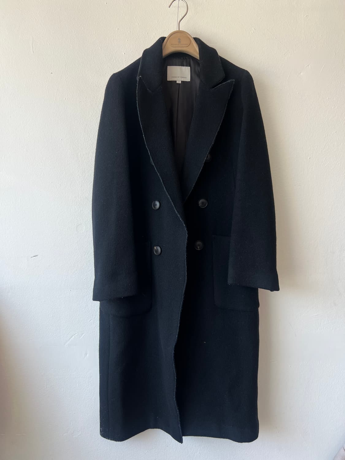 보브 VOV 여성 블랙 오픈더블코트 울코트 상품이미지2