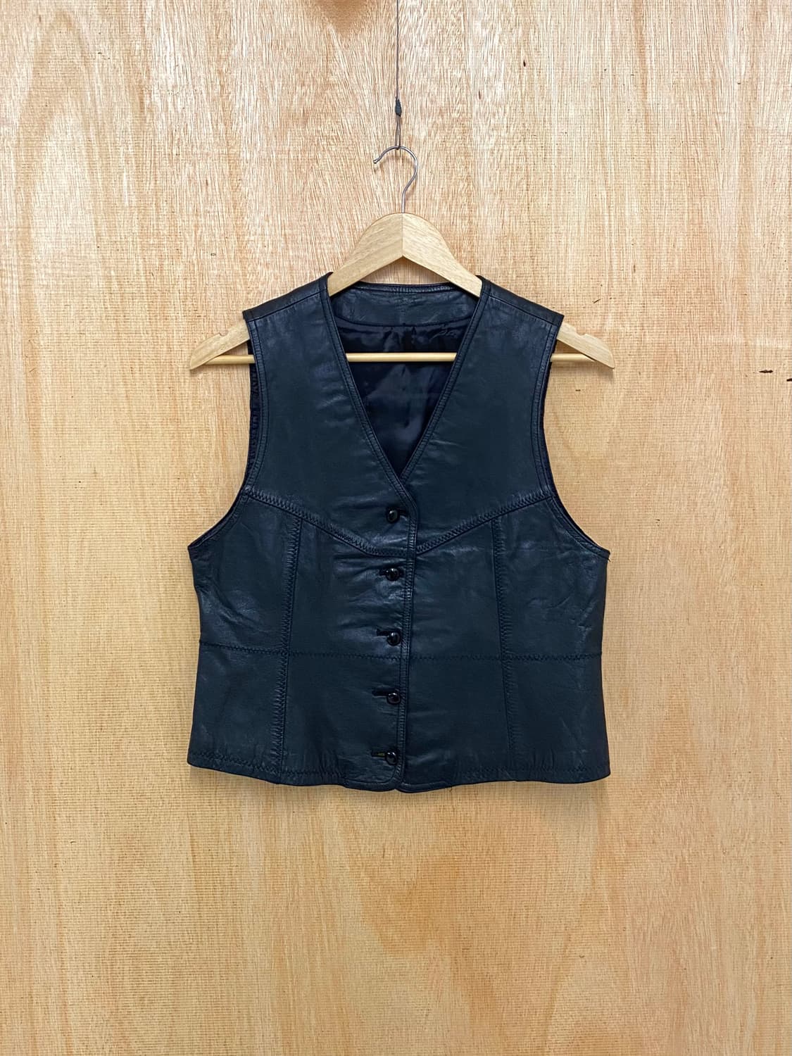 VTG stitch leather vest 빈티지 스티치 레더 베스트 상품이미지1