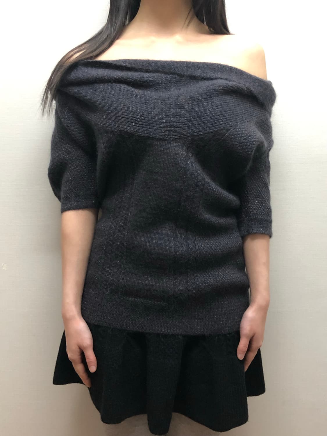 빈티지 그레이 퍼플 글리터 니트 상품이미지2