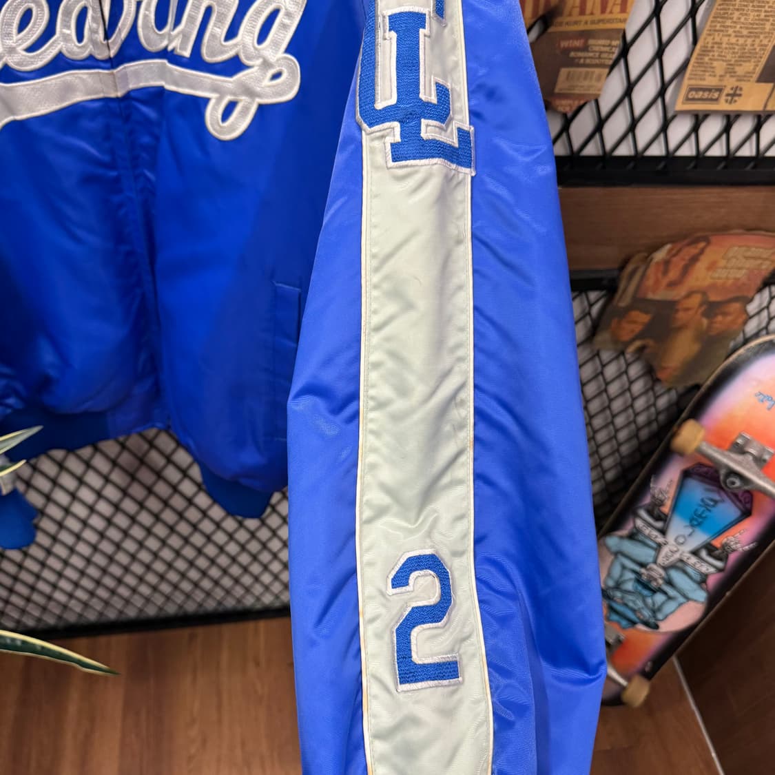 00s JPN VINTAGE 바시티 자켓 전면 빅로고 포인트 블루 상품이미지6