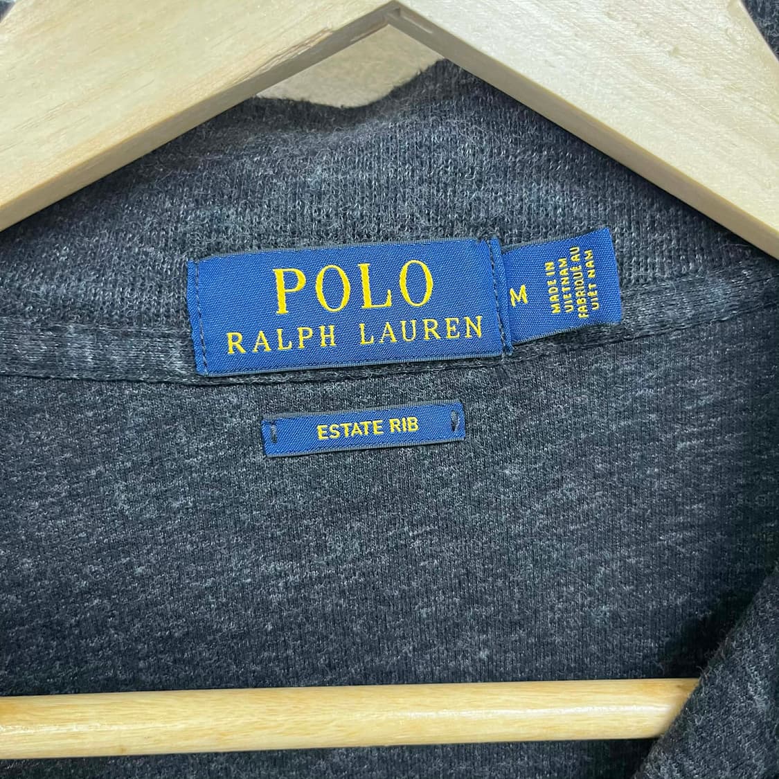 [M] 폴로 랄프로렌 차콜 그레이 립 하프 집업 코튼 니트 상품이미지3