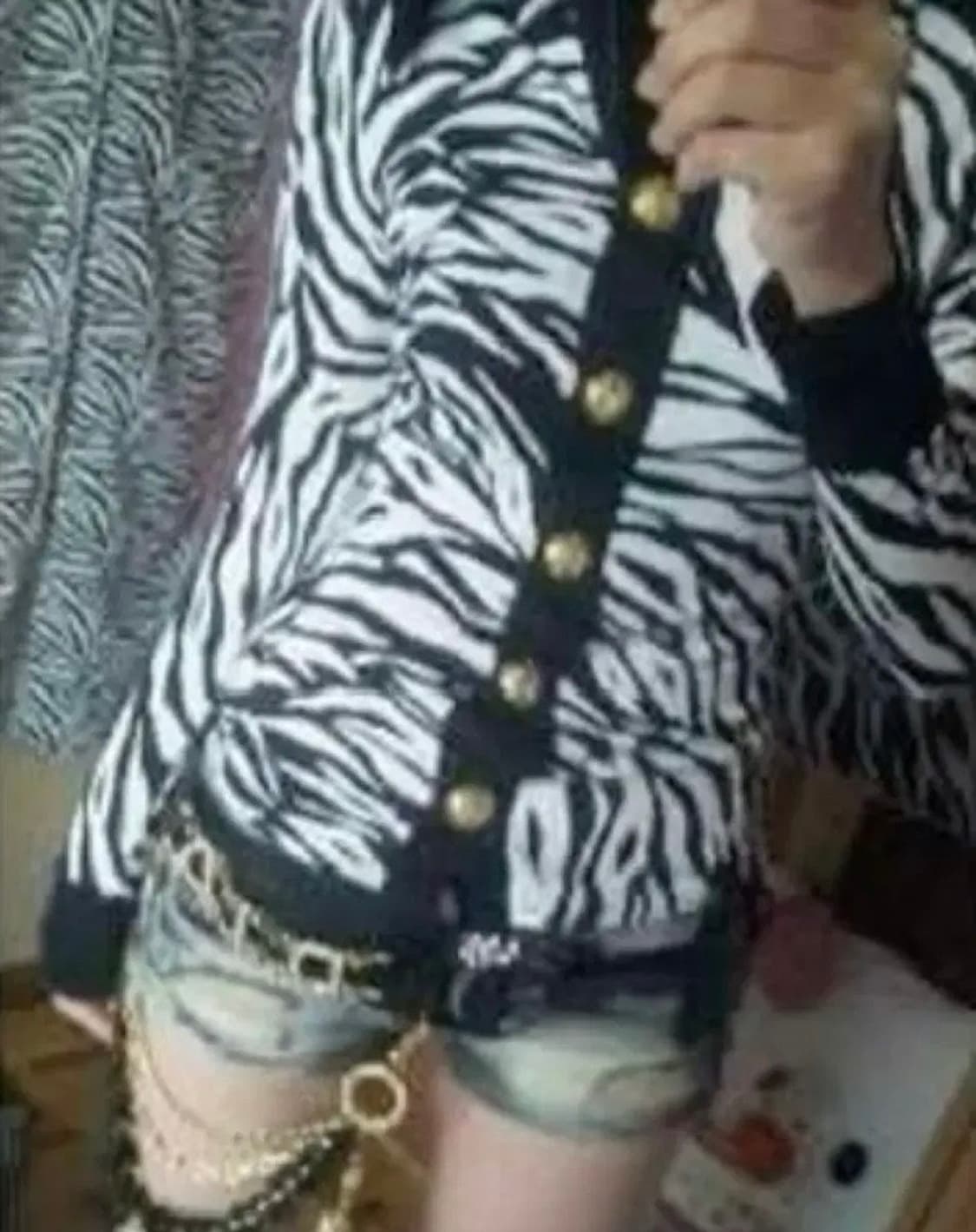 오네갸루 지브라 백 트임 금장 셔츠 d.i.a.깔 헤이세이 핀터깔 상품이미지3