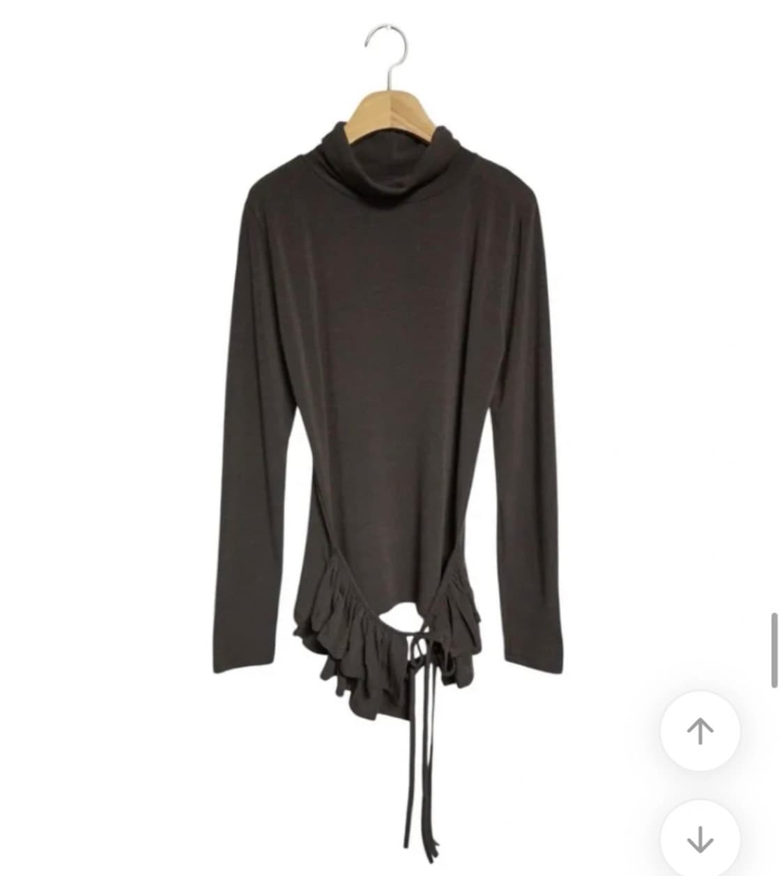 모래하우스 프릴 레이어드 폴라티 브라운 상품이미지3