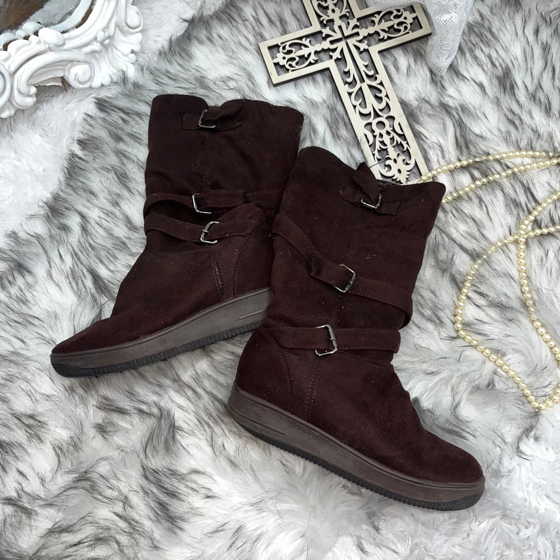 빈티지 벨트 포인트 부츠 상품이미지1