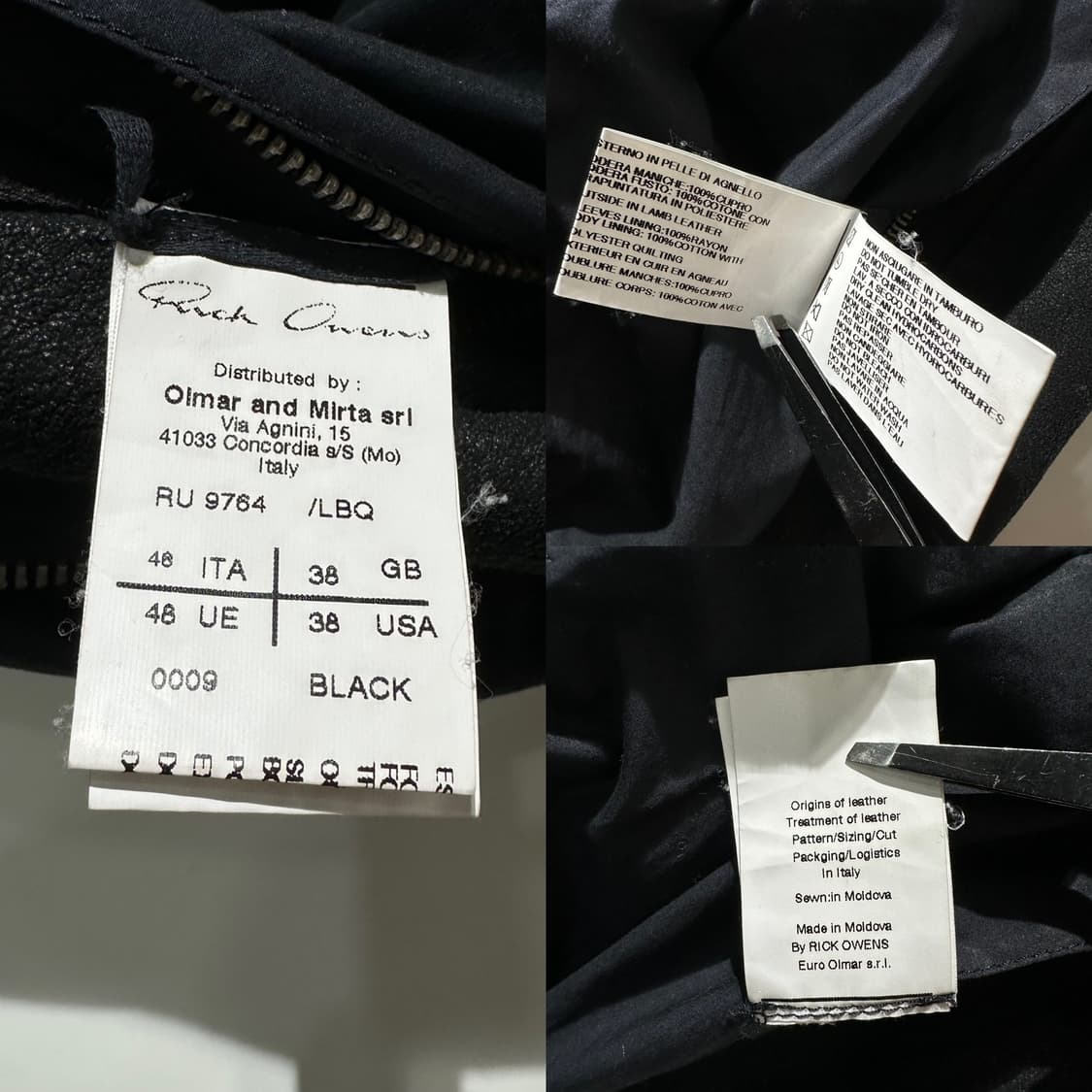 릭오웬스 스투지 램스킨 라이더 자켓 블랙 상품이미지10