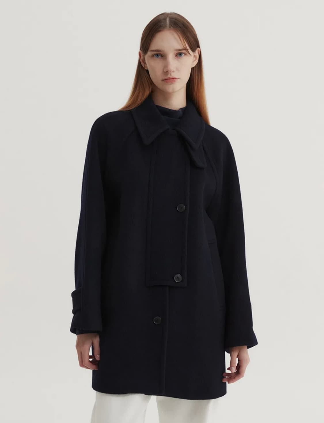 eaah 이아 하프 발마칸 코트 네이비 상품이미지1