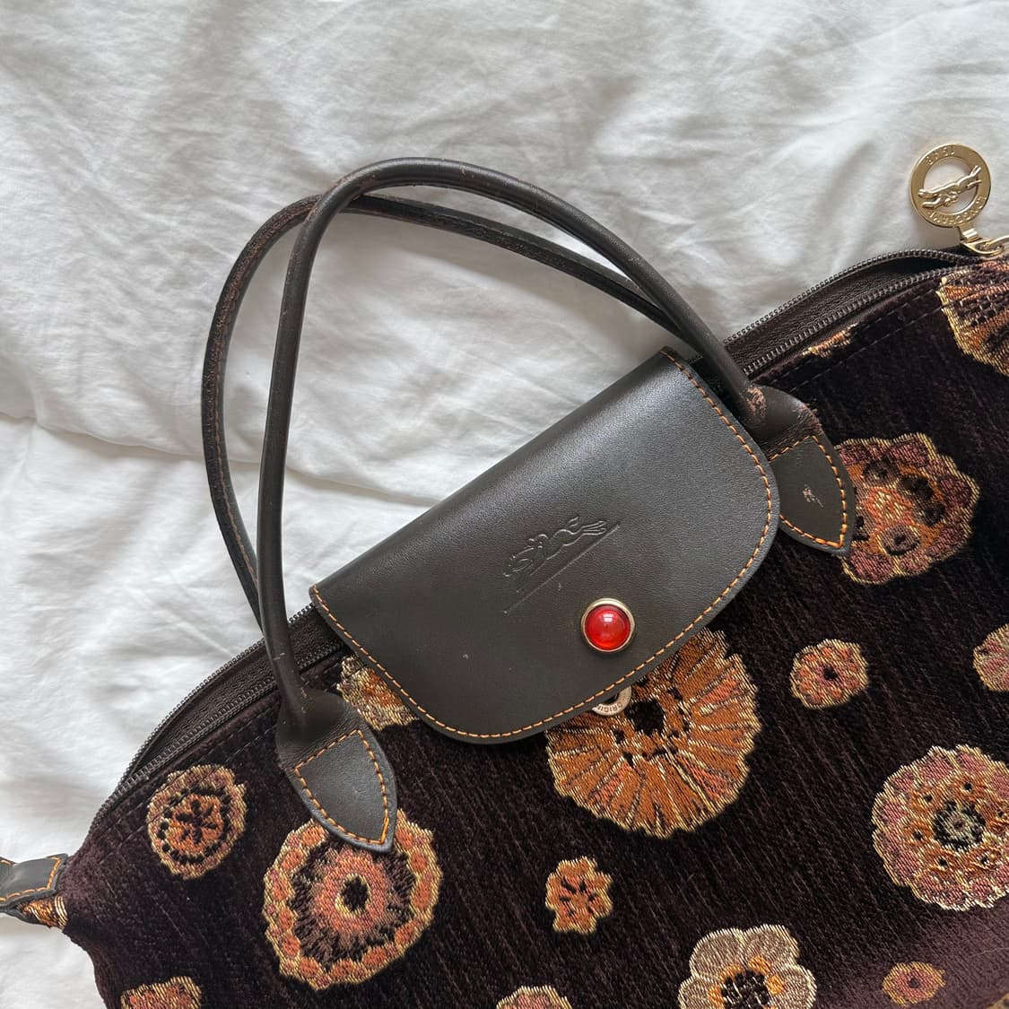 Longcham 롱샴 브라운 자수백 상품이미지3