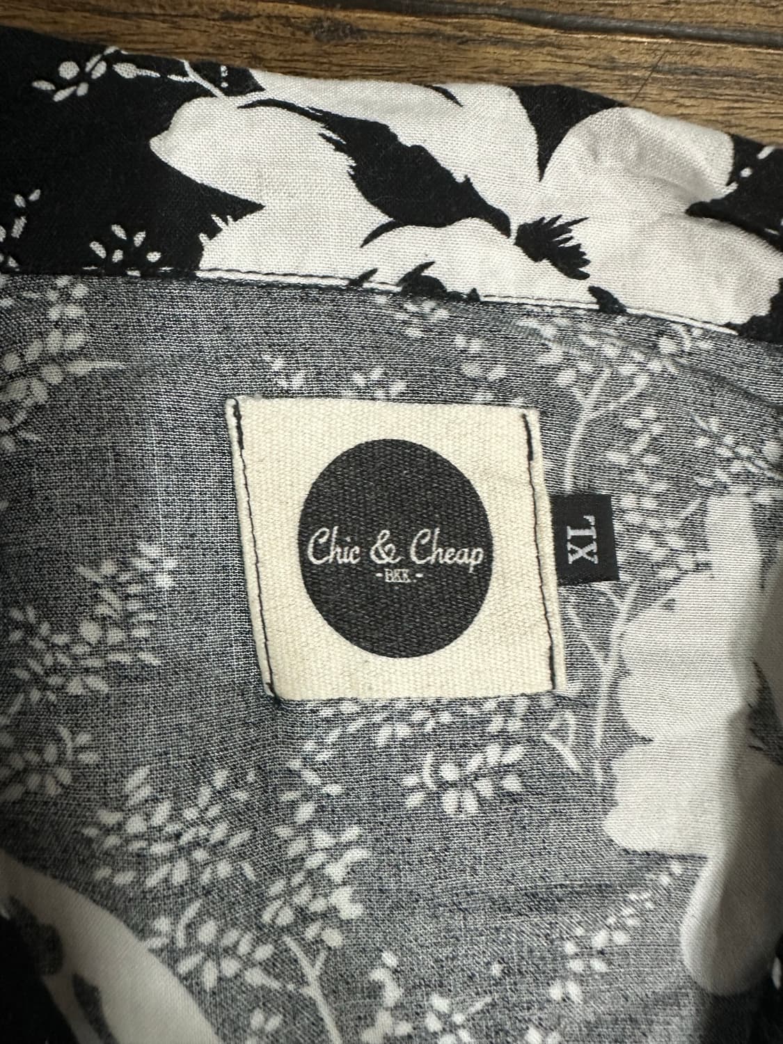 Chic&Cheap 시크앤치프 블랙 플라워 반팔 빈티지셔츠 L 상품이미지5
