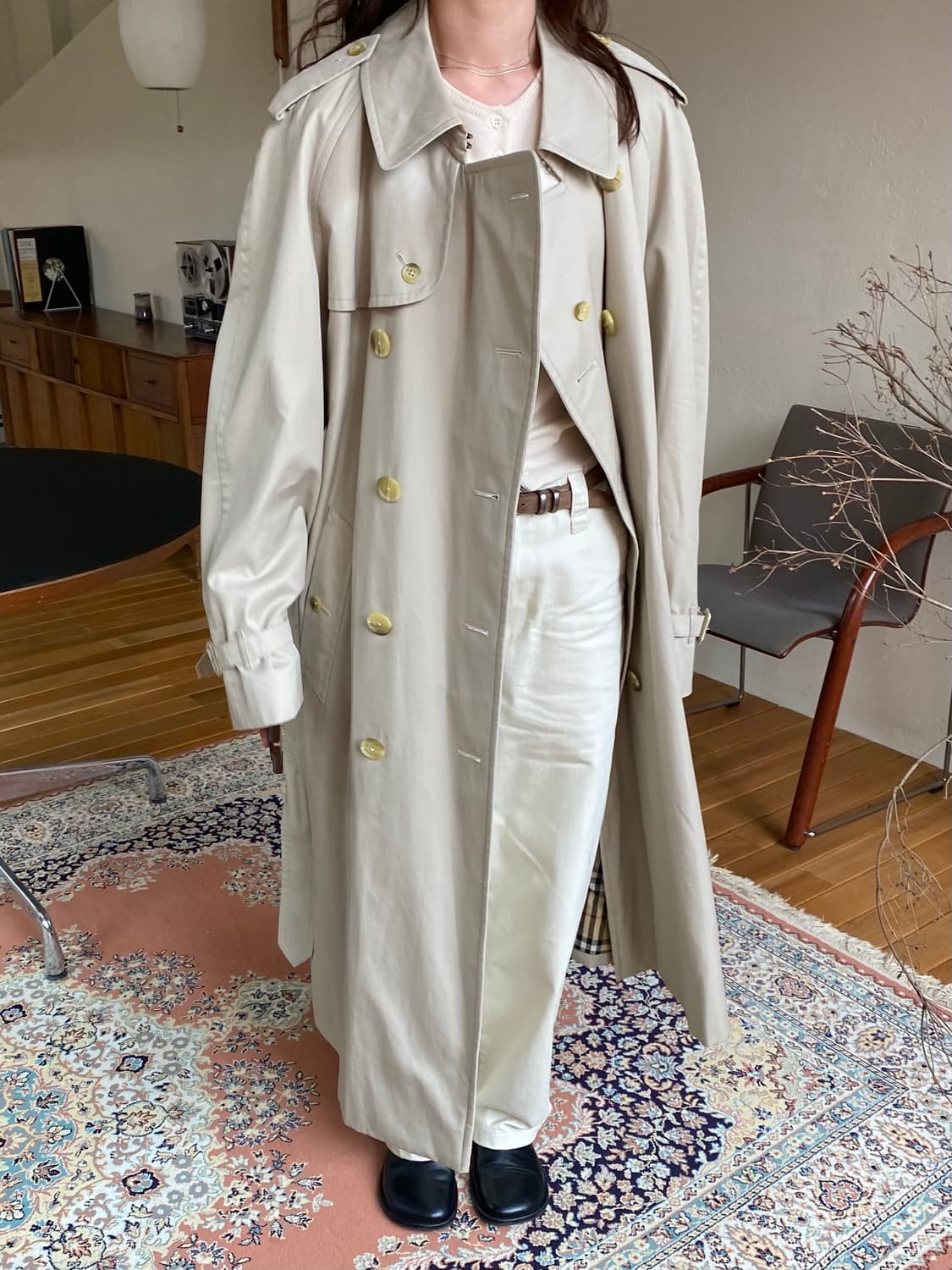 빈티지 버버리 더블 트렌치 코트 (베이지) 상품이미지2