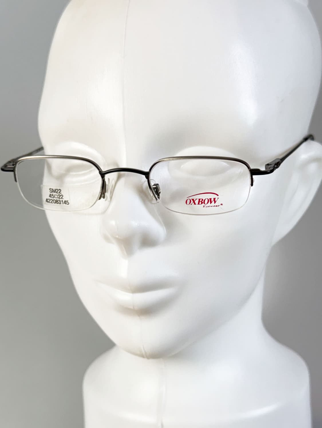 90s OXBOW 스퀘어 메탈 반무테 빈티지 안경 상품이미지8