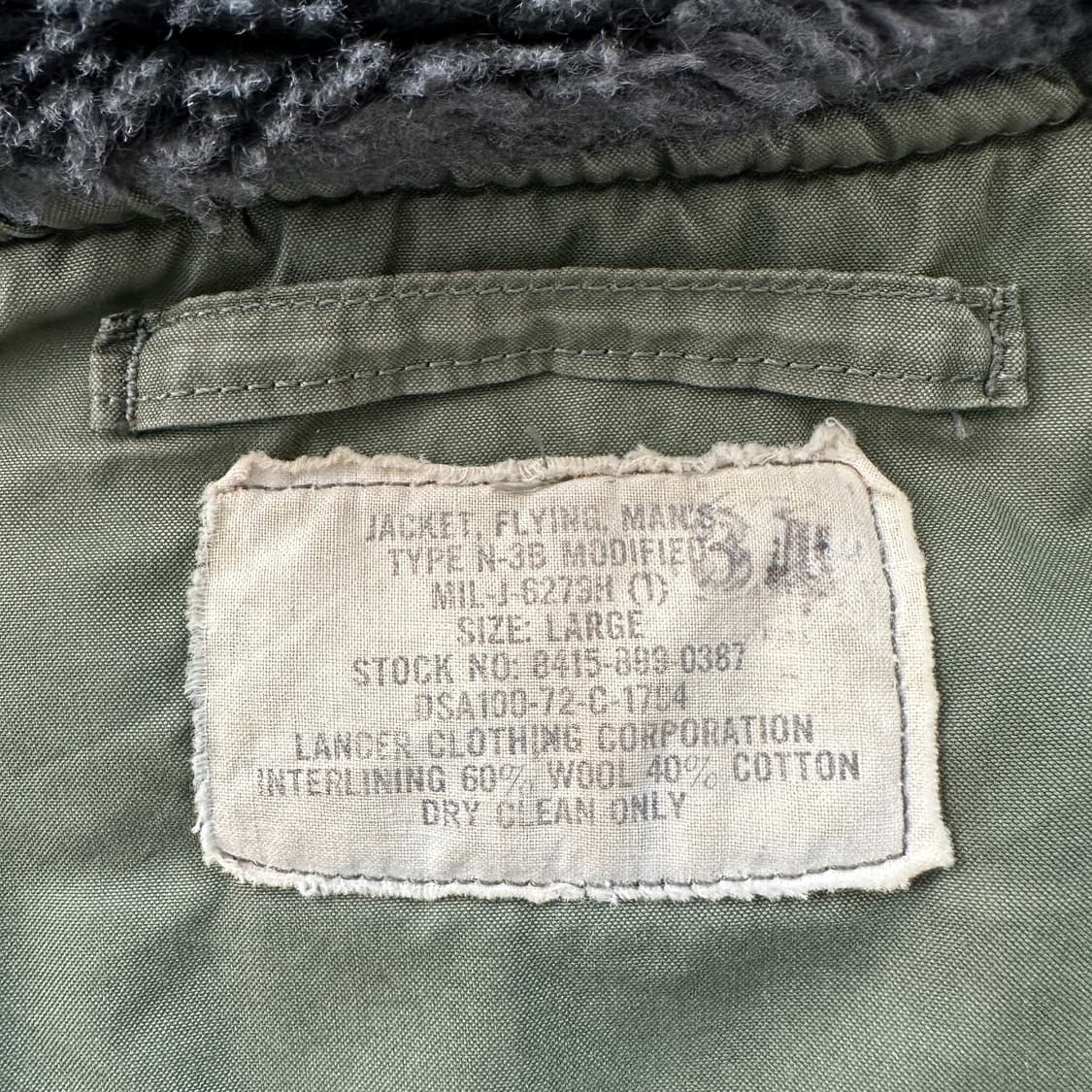 72년 오리지널 OD USAF N-3B (LANCER) 파카 Large  상품이미지6