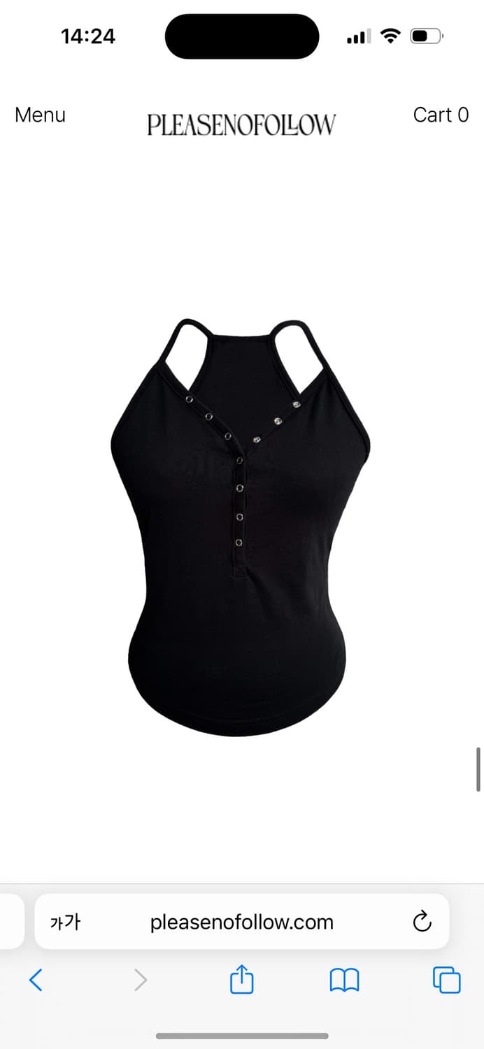 플리즈노팔로우 데미 슬리브리스 블랙 상품이미지1