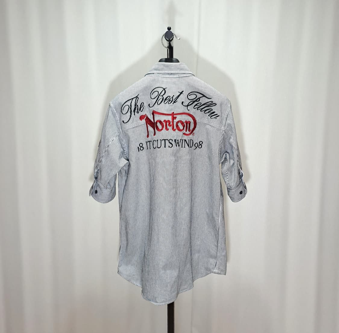 (택포) Norton 맨즈 반소매 자수 셔츠 100 B610 상품이미지4