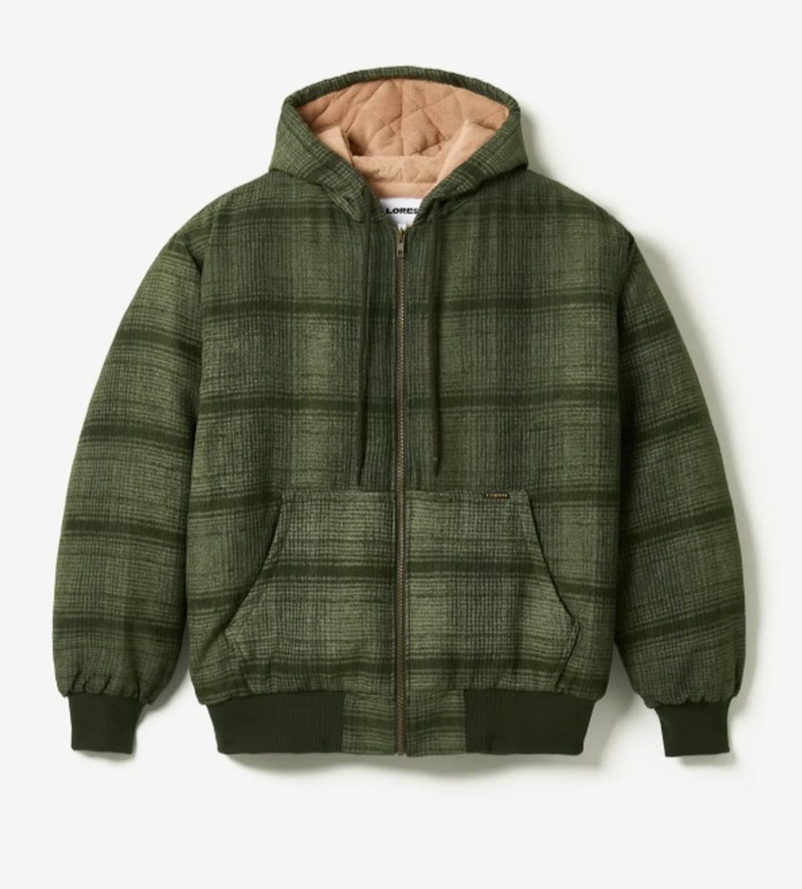 [L]로어즈 LORES 후드 집업 그린 퀄티드 누빔 상품이미지1