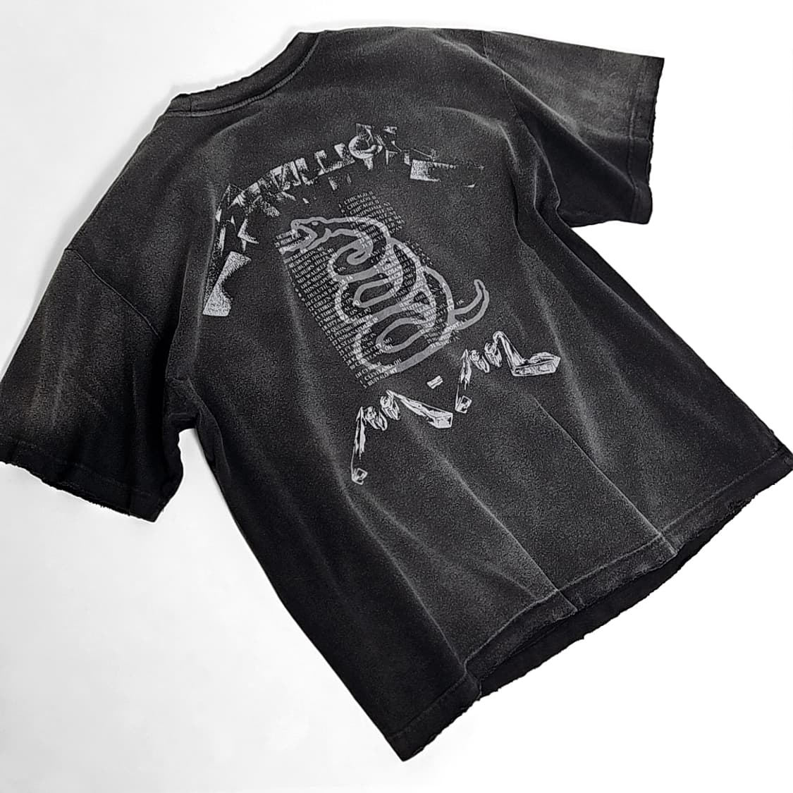Metallica 투어 하드워싱 페인팅 크롭(dark gray) 노페인팅 상품이미지2