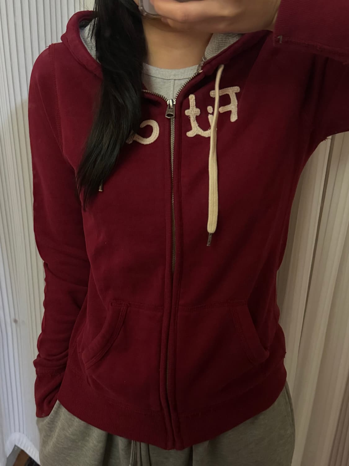 아베크롬비 버건디 후드집업 L 상품이미지1