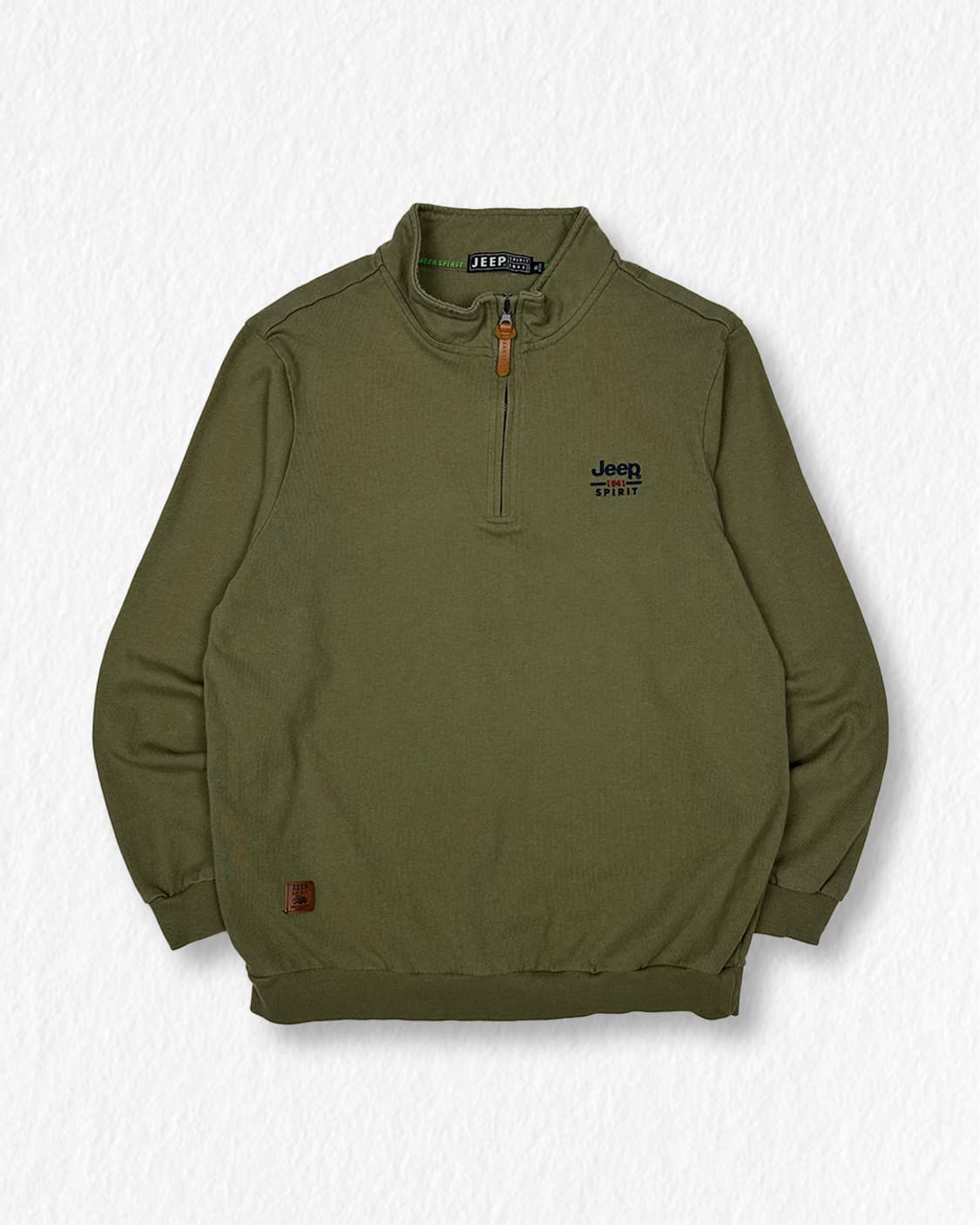 JEEP 반집업 맨투맨 카키 상품이미지1