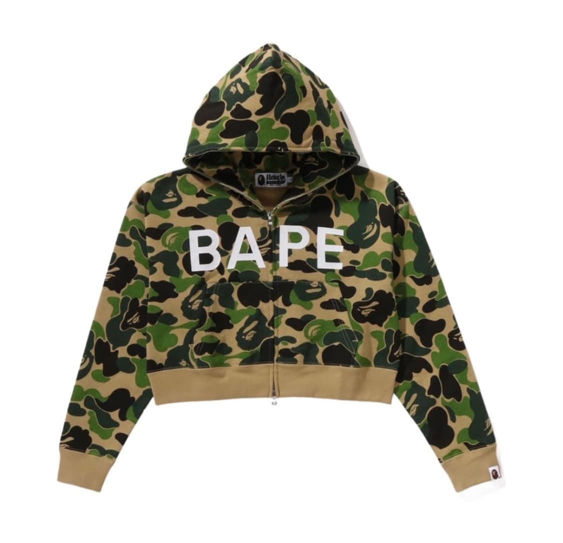 Bafe 베이프 ABC 카모 풀 집 크롭 후드 집업 그린 (M) 상품이미지1