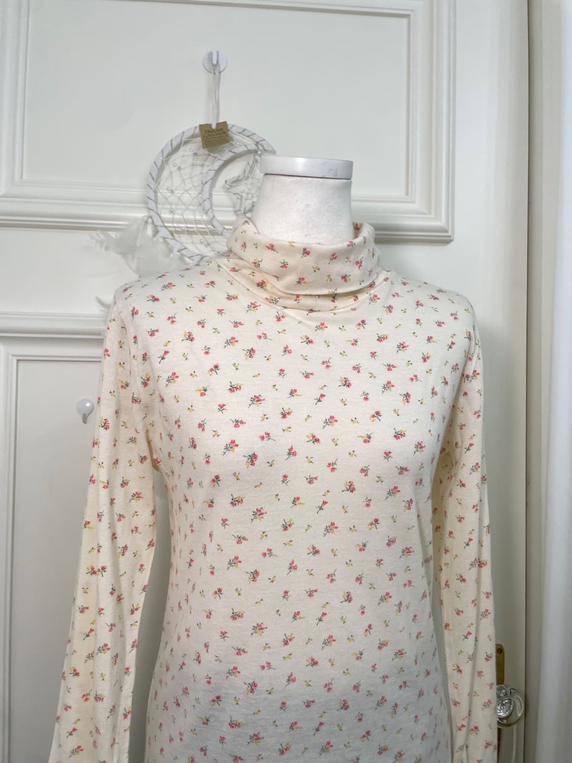 coral flower pattern basic turtle-neck t 상품이미지5