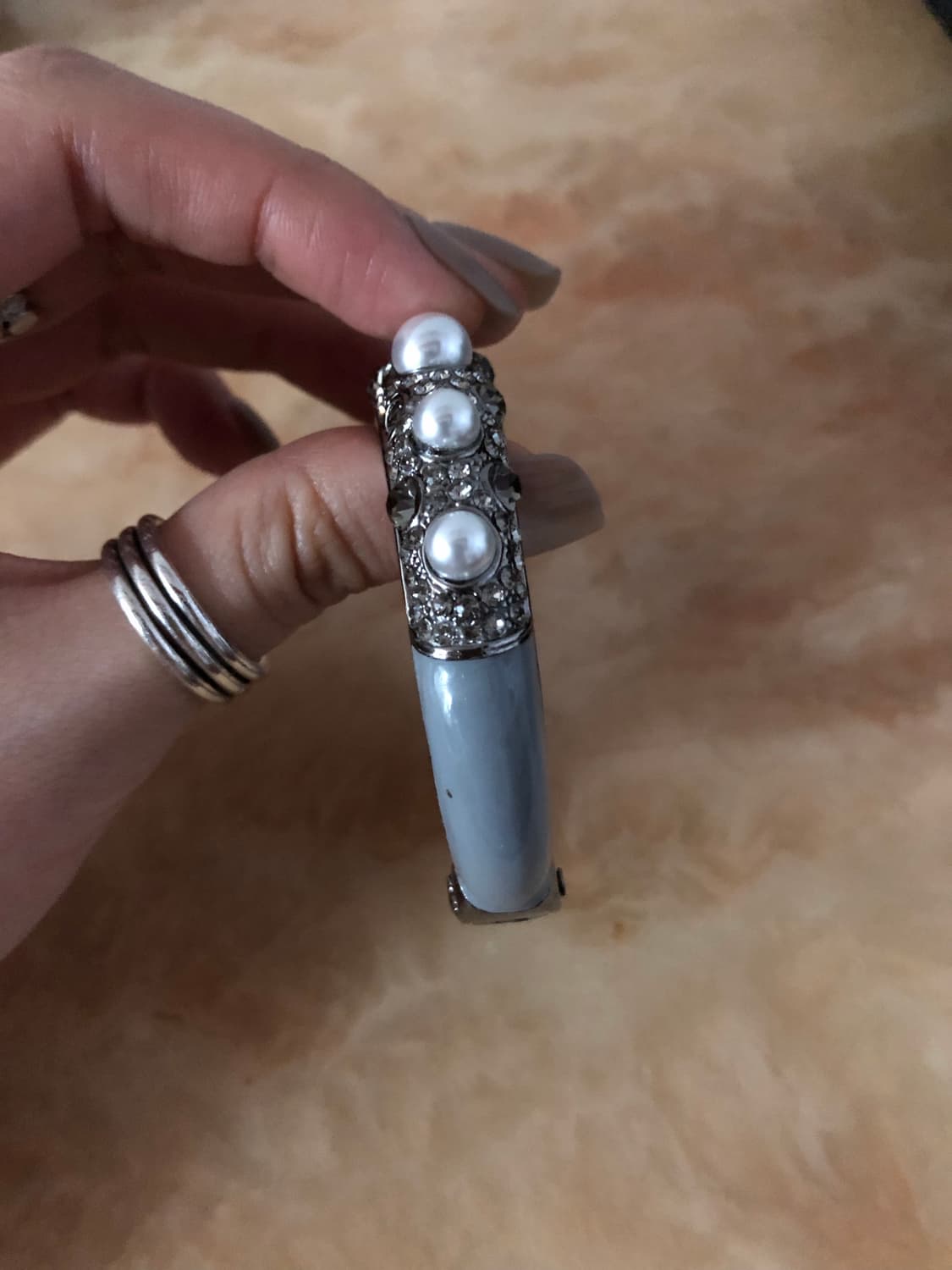 pearl pavé bangle bracelet 상품이미지3