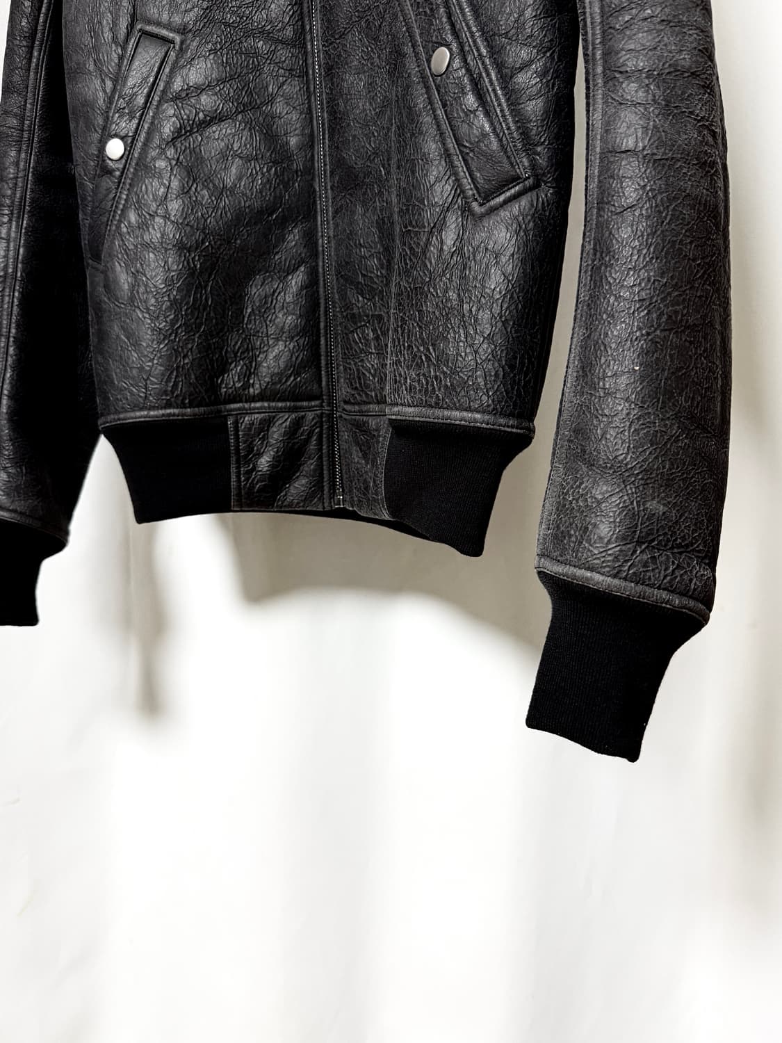 릭오웬스18 FW 카프스킨 크랙바인 무스탕 항공봄버 상품이미지3