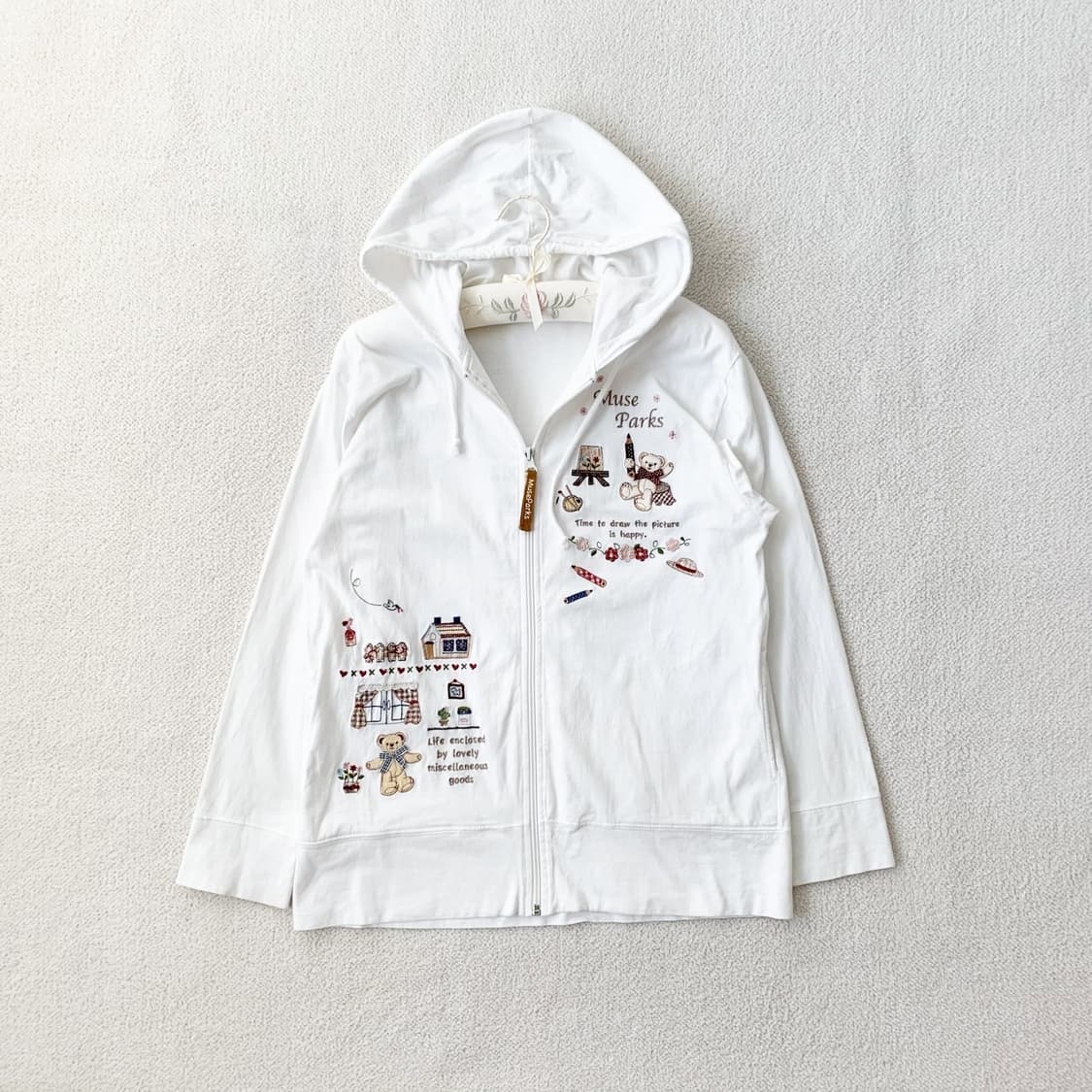 곰돌이 패치자수 대장 후드집업 상품이미지2