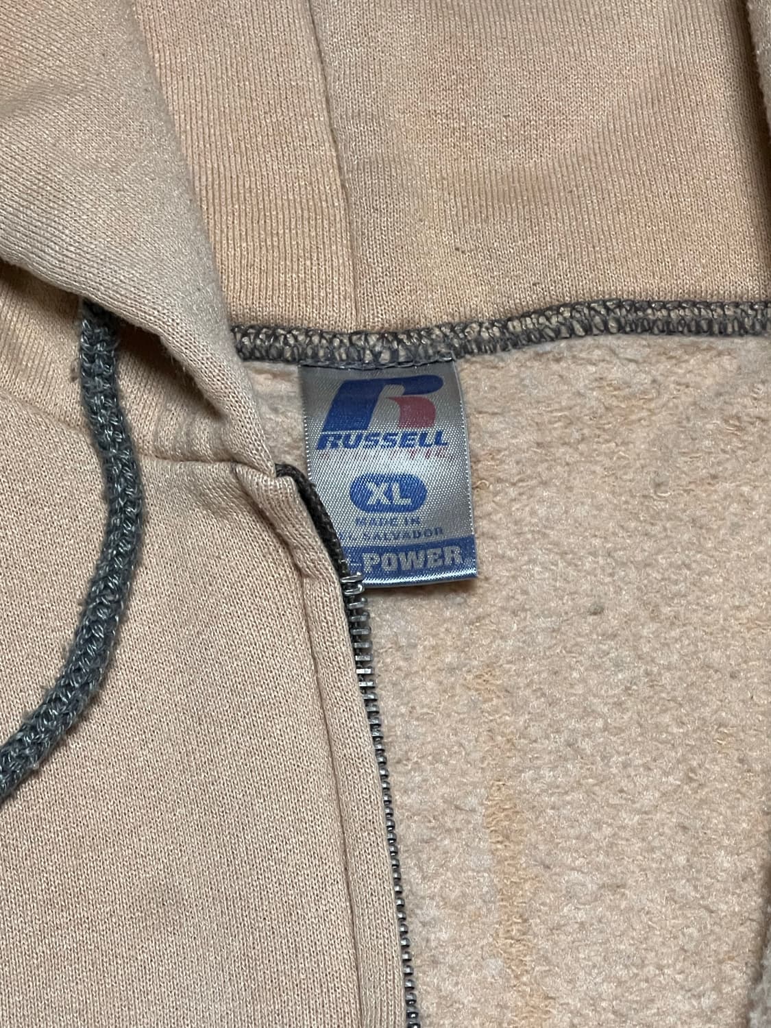 90s러셀후드짚업 스킨샌드베이지 XL사이즈 상품이미지4