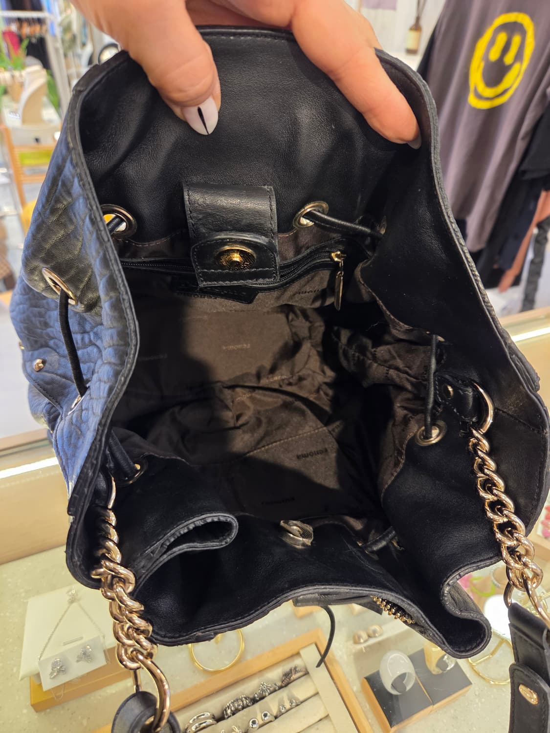 레노마 콤비지퍼 레더 백 (끈조절가능 상품이미지7