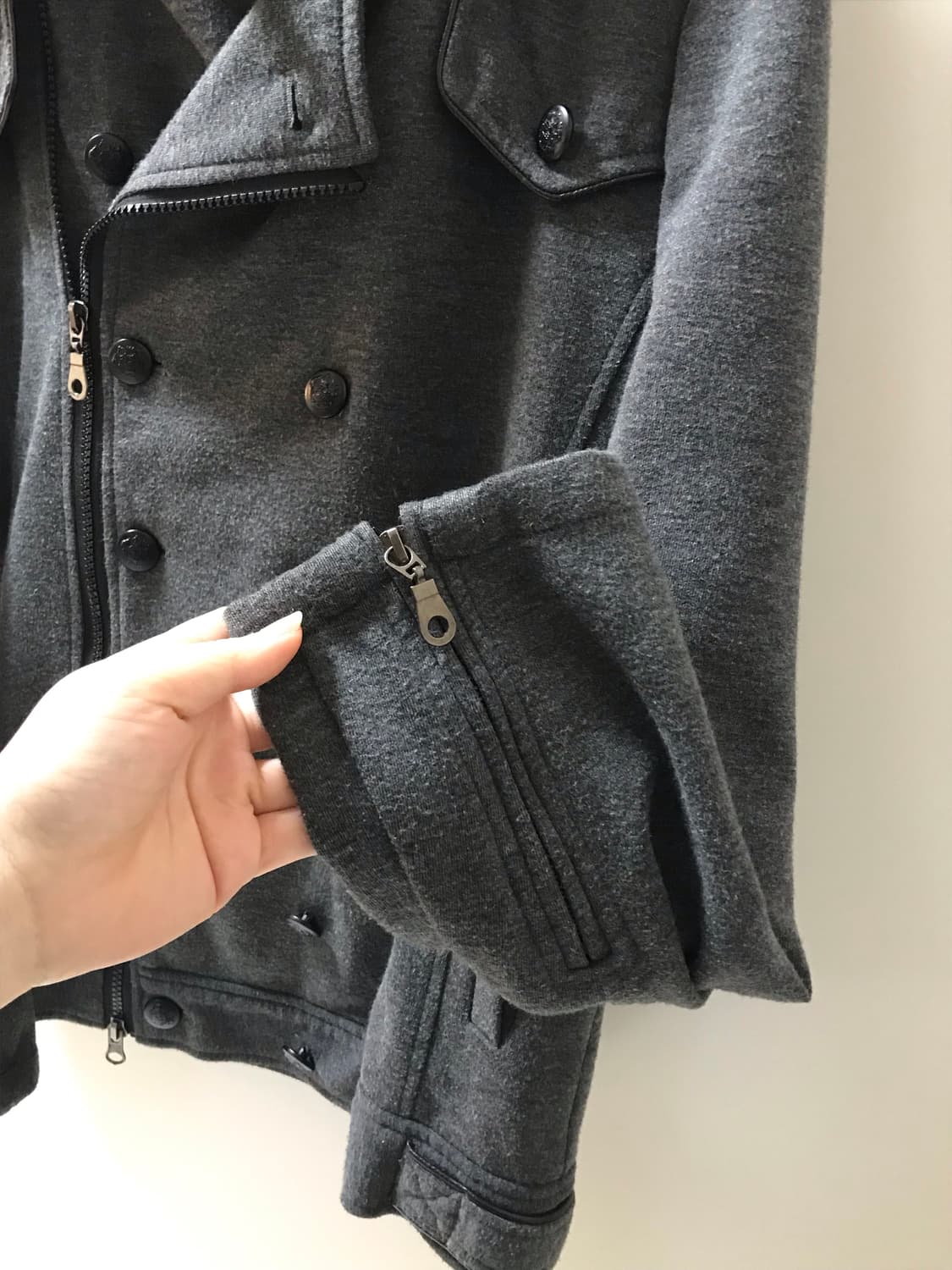 사선지퍼 나폴레옹 후드 코트 자켓 상품이미지3