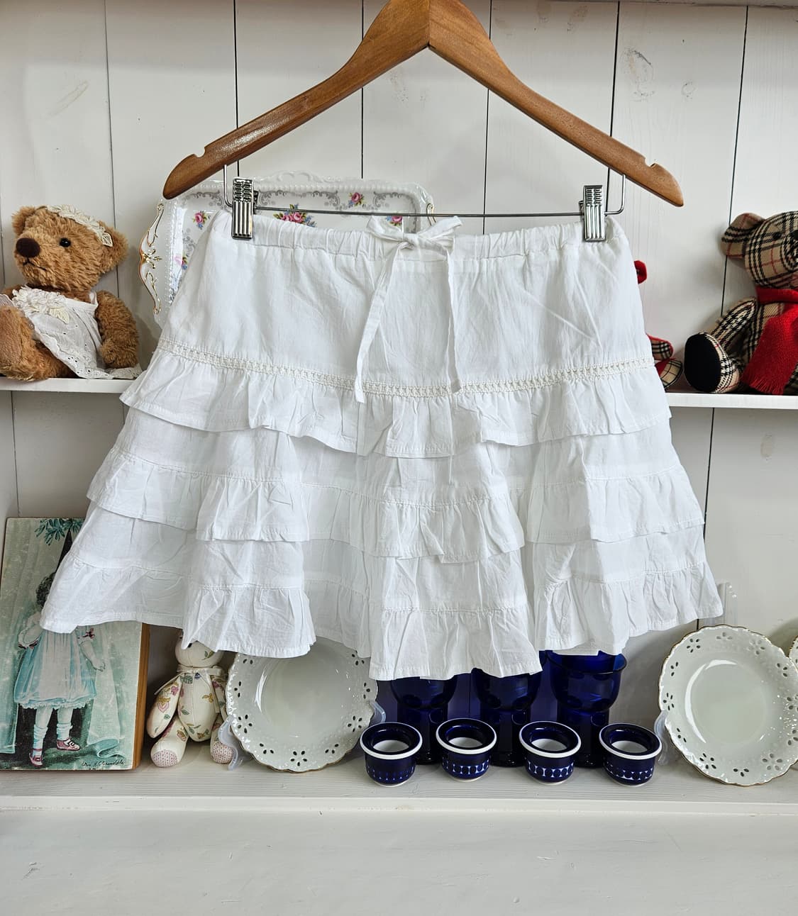 화이트 캉캉 티어드 스커트 상품이미지1