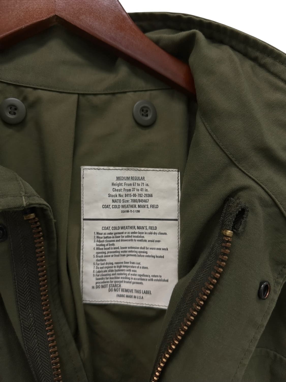 US ARMY M65 미군 밀리터리 필드자켓 (M~2XL) 상품이미지10