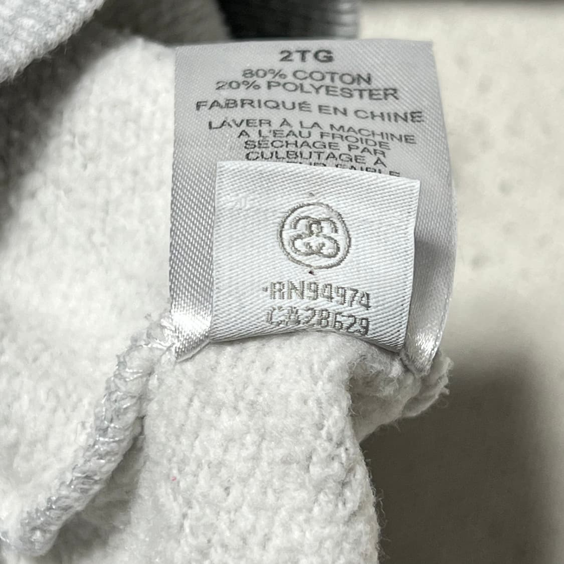 XXL 스투시 플라워 자수 기모 그레이 후드티 상품이미지6