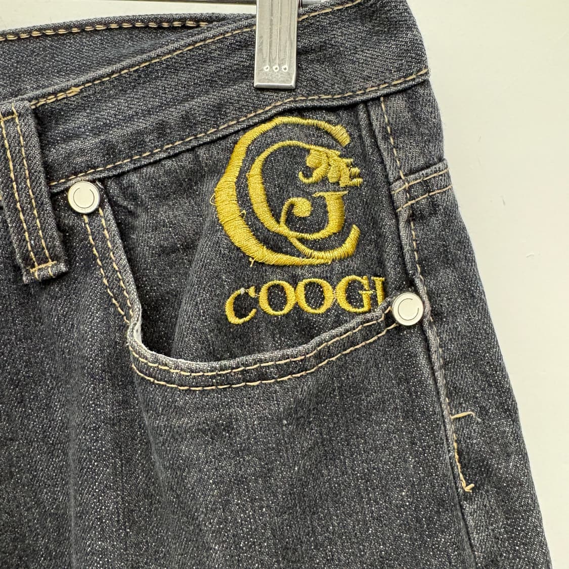 쿠지 COOGI 블랙 데님 팬츠 프린팅 진 31in 상품이미지3