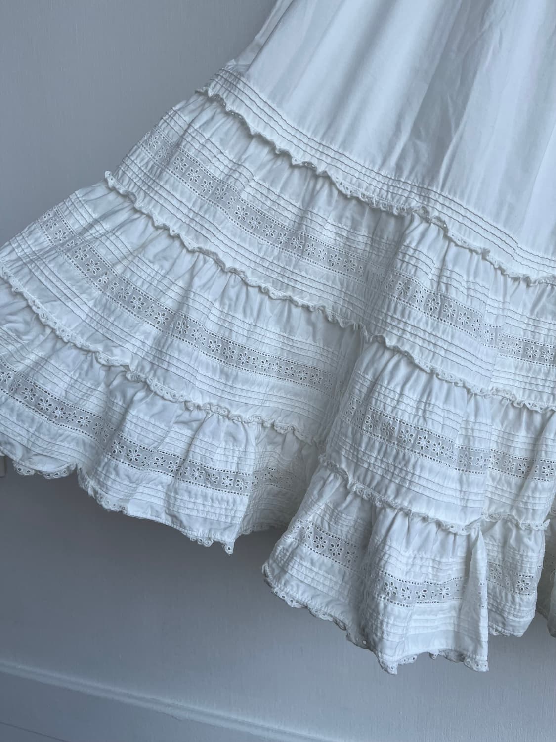 프릴 캉캉 레이스 롱 스커트 상품이미지2