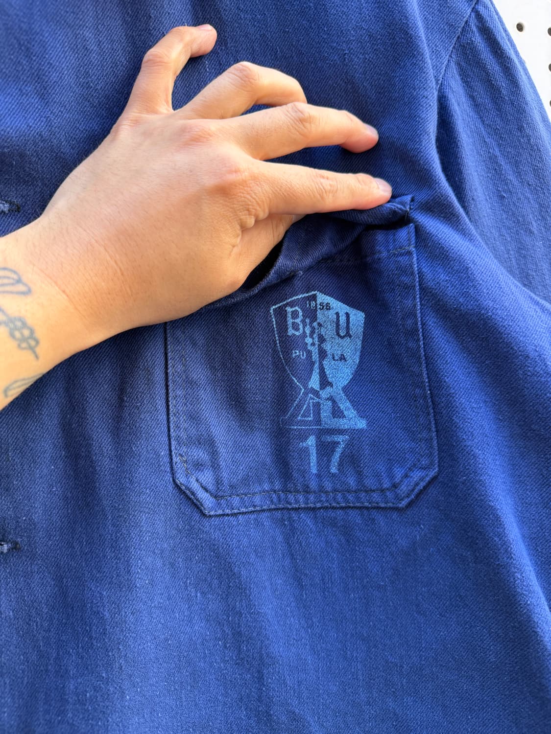 1970s FADED INDIGO BLUE 4 POCKET 프렌치워크자켓 상품이미지6
