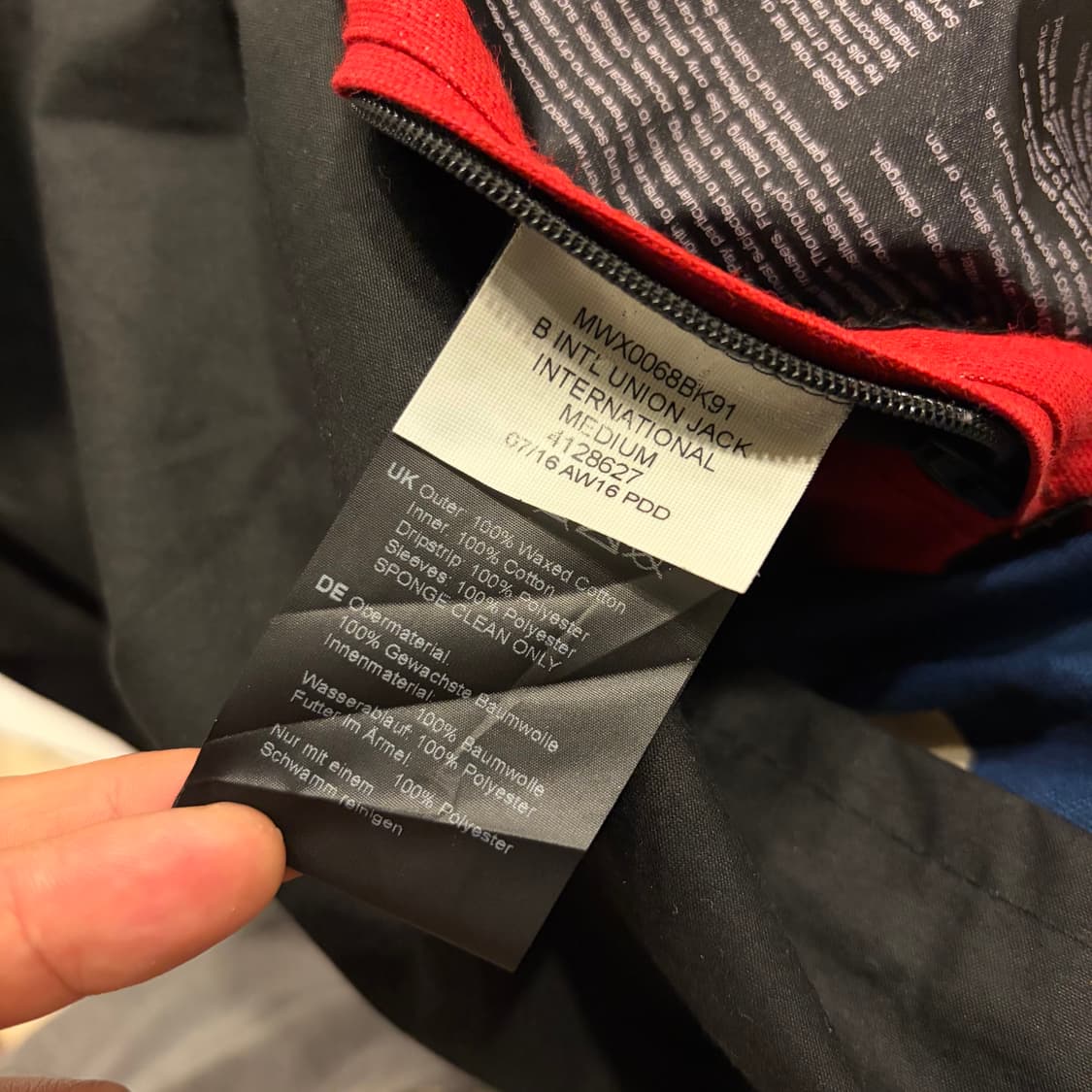 [M] 바버 인터내셔널 유니온잭 왁스 블랙 벨티드 자켓 B796 상품이미지10