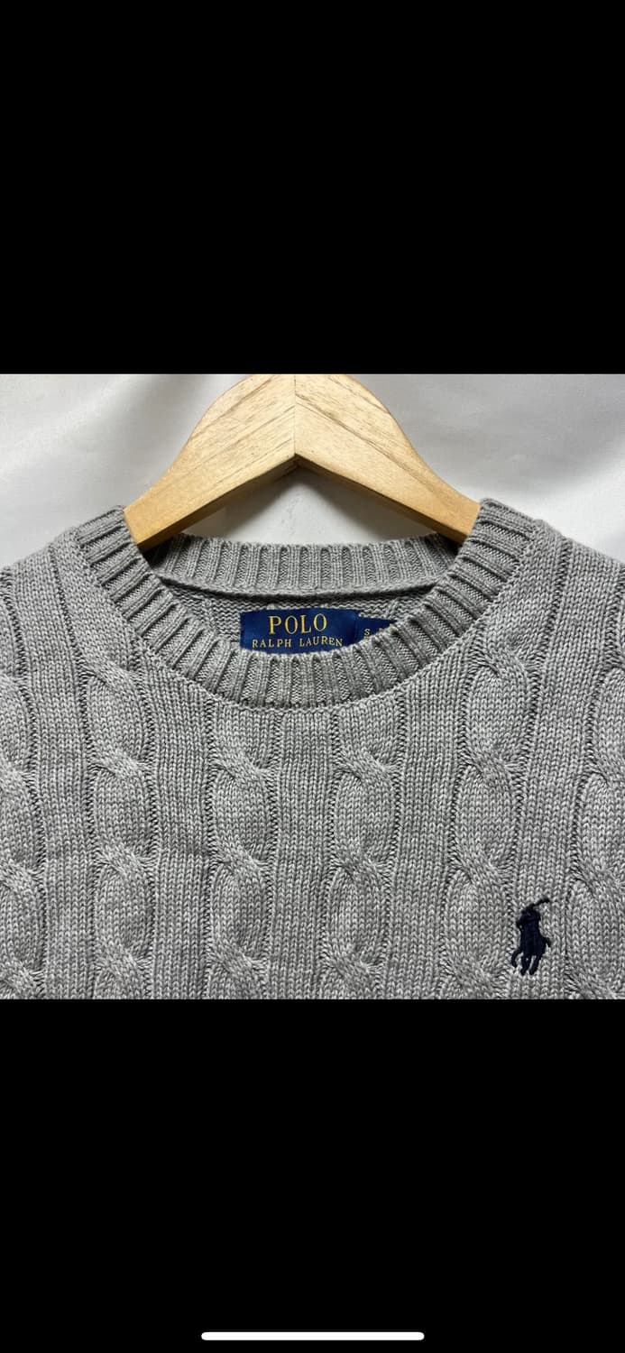 [정품/S] 폴로 랄프로렌 그레이 케이블 꽈배기 니트 상품이미지3