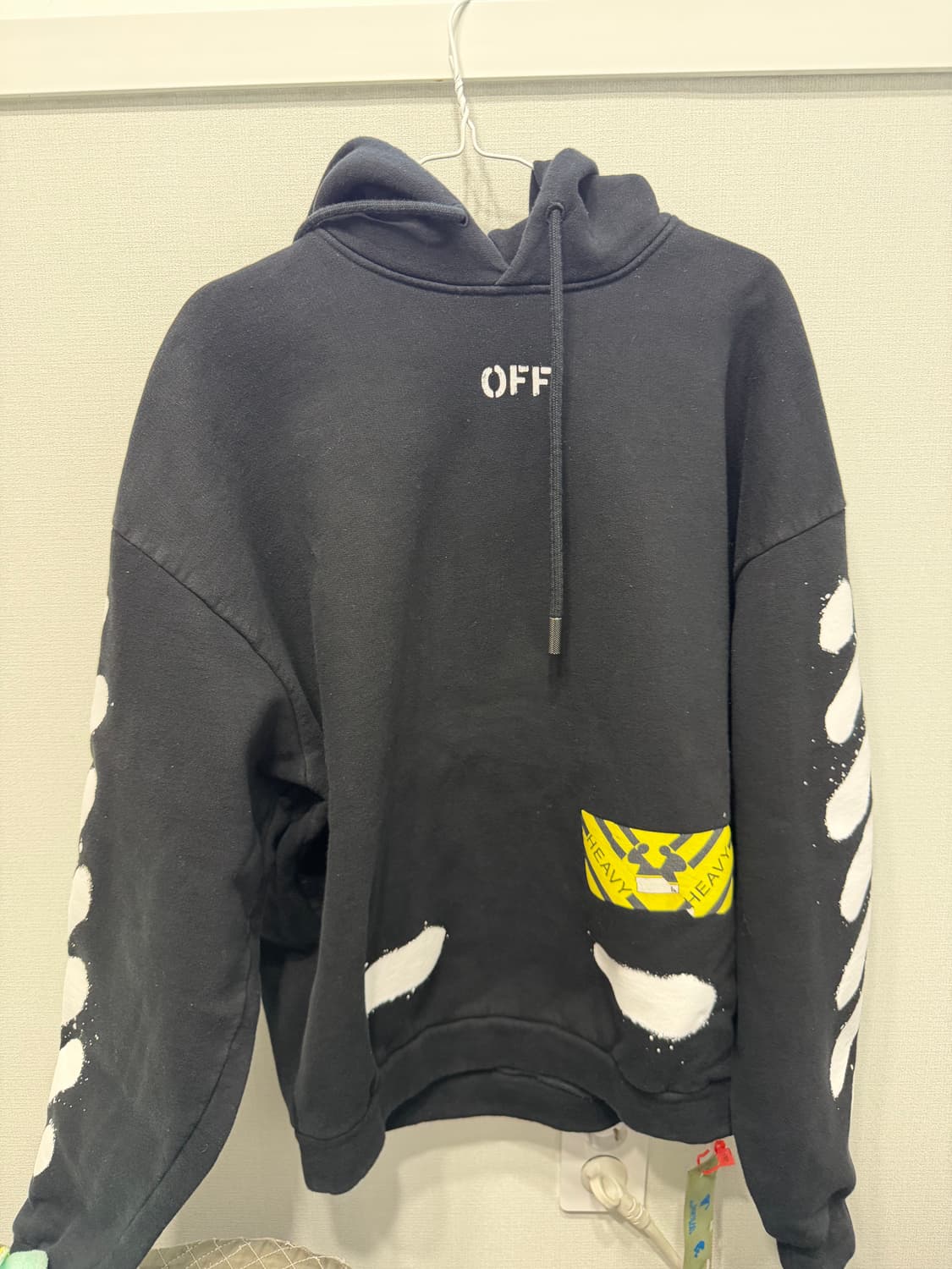 오프화이트 스프레이 오버핏 후드티 XXS[95-100] 상품이미지1