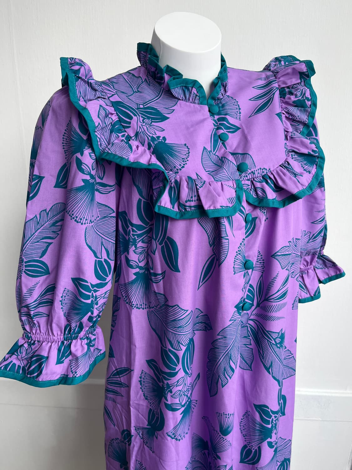 Hilo Hattie 프릴 카라 롱 원피스 상품이미지2