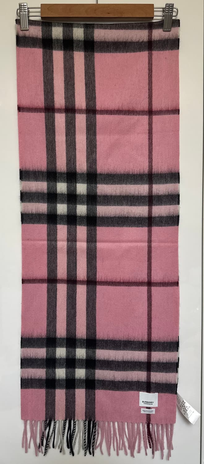 버버리 핑크 체크 캐시미어 머플러 상품이미지2