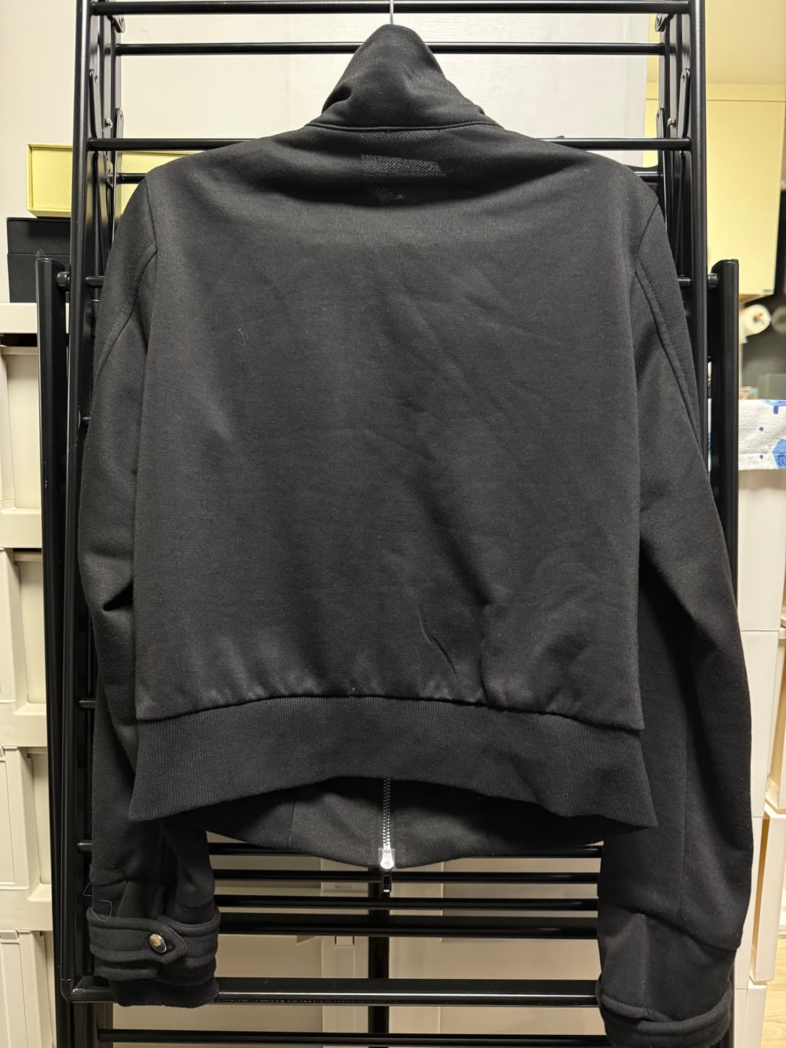 거의새상품) Y2K 스냅버튼 디테일 집업자켓 - 블랙 상품이미지2