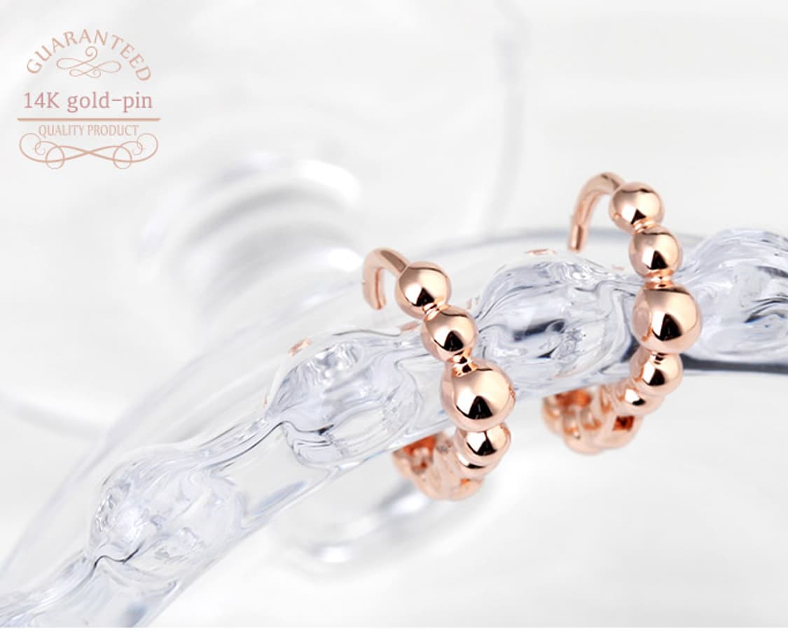 [라울스톤]데일리14K 로즈골드 큐빅  피어싱 판매 상품이미지1