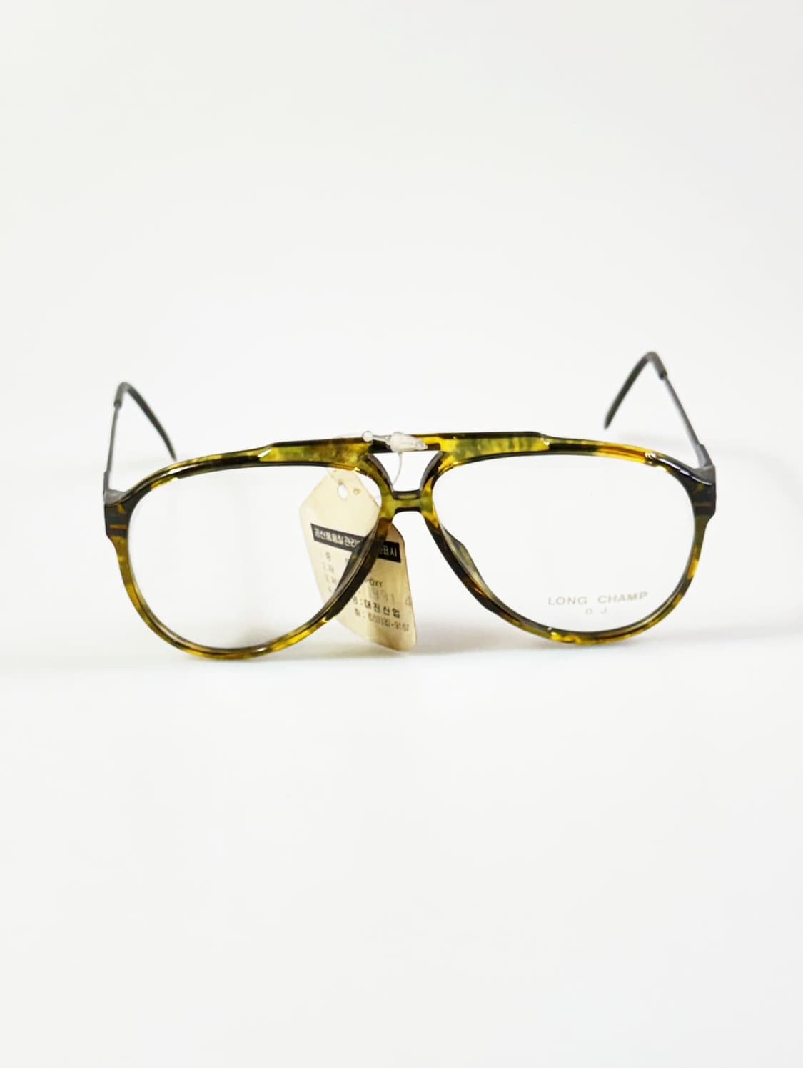 90s LONG CHAMP 마블 스퀘어 보잉 프레임 빈티지 안경 상품이미지2