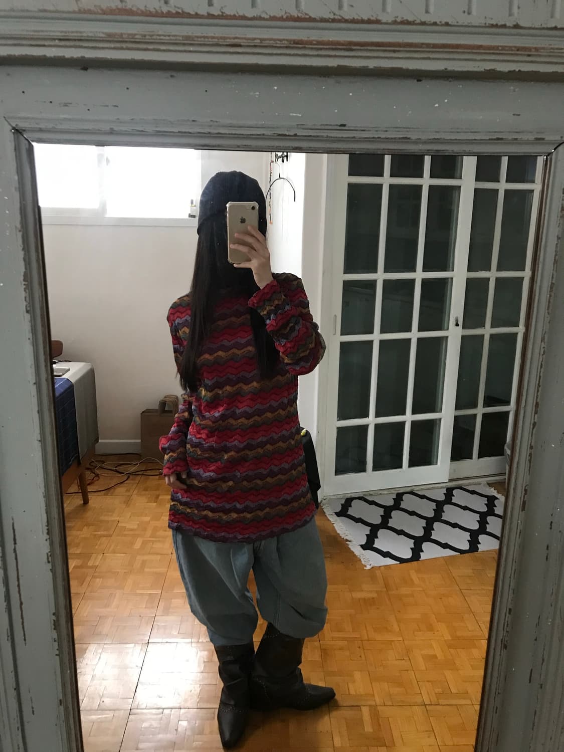 vintage turtle neck mash top 상품이미지1