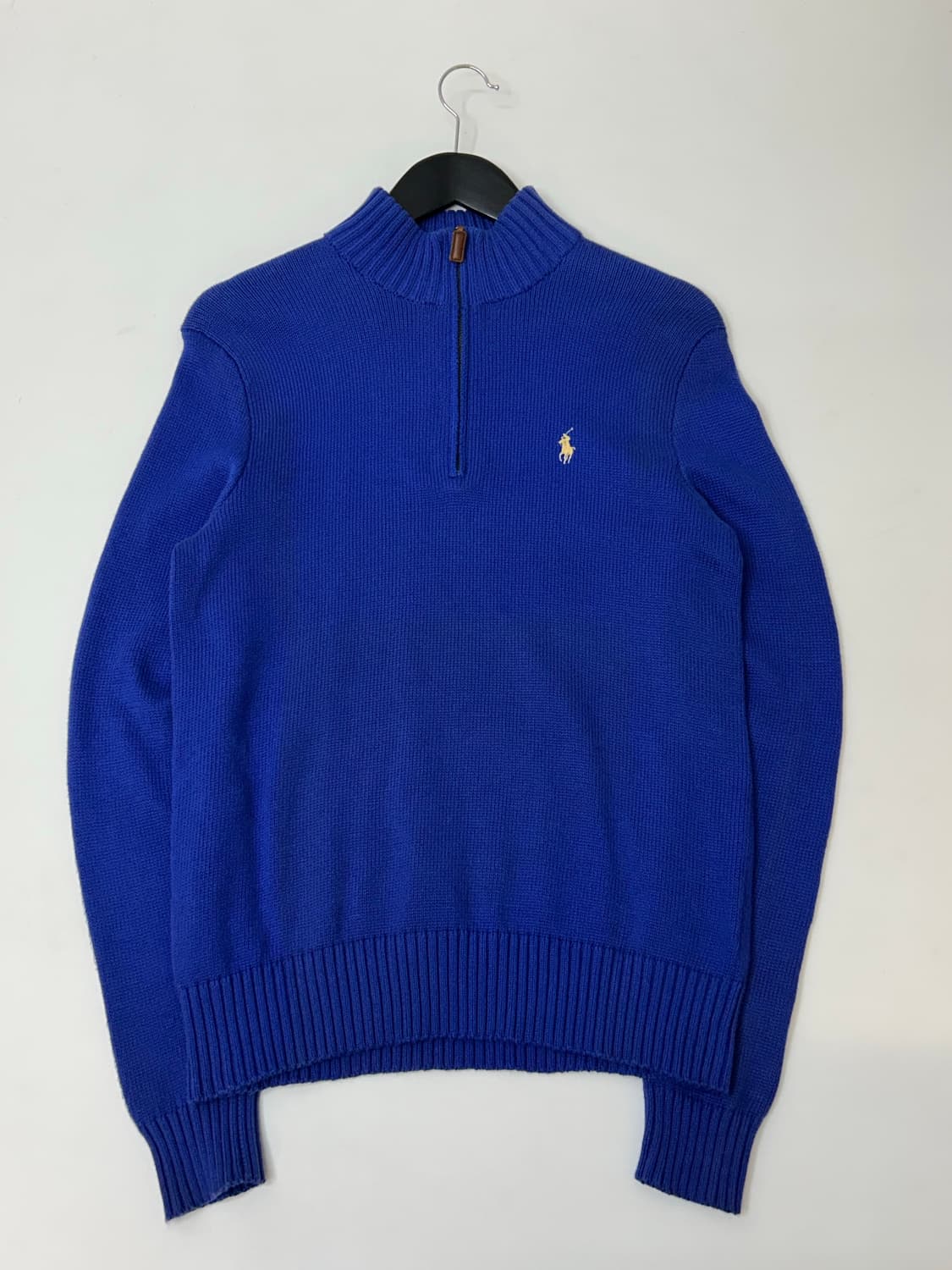 Polo 폴로 랄프로렌 블루 코튼 반집업 니트 상품이미지2