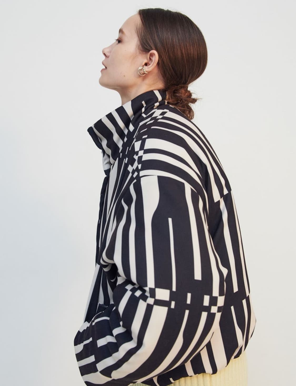 EDITIONWOOD 에디션우드 기하학 패턴 크롭 숏패딩 상품이미지1