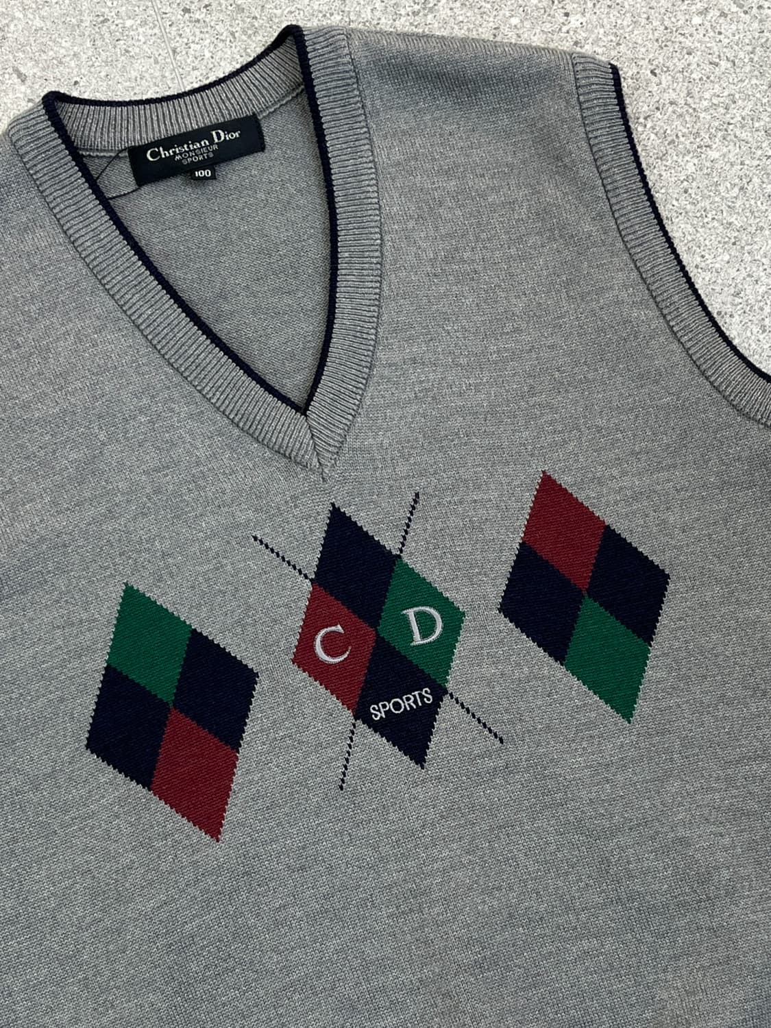 크리스챤디올 90s 아가일 체크로고 니트 베스트 상품이미지3