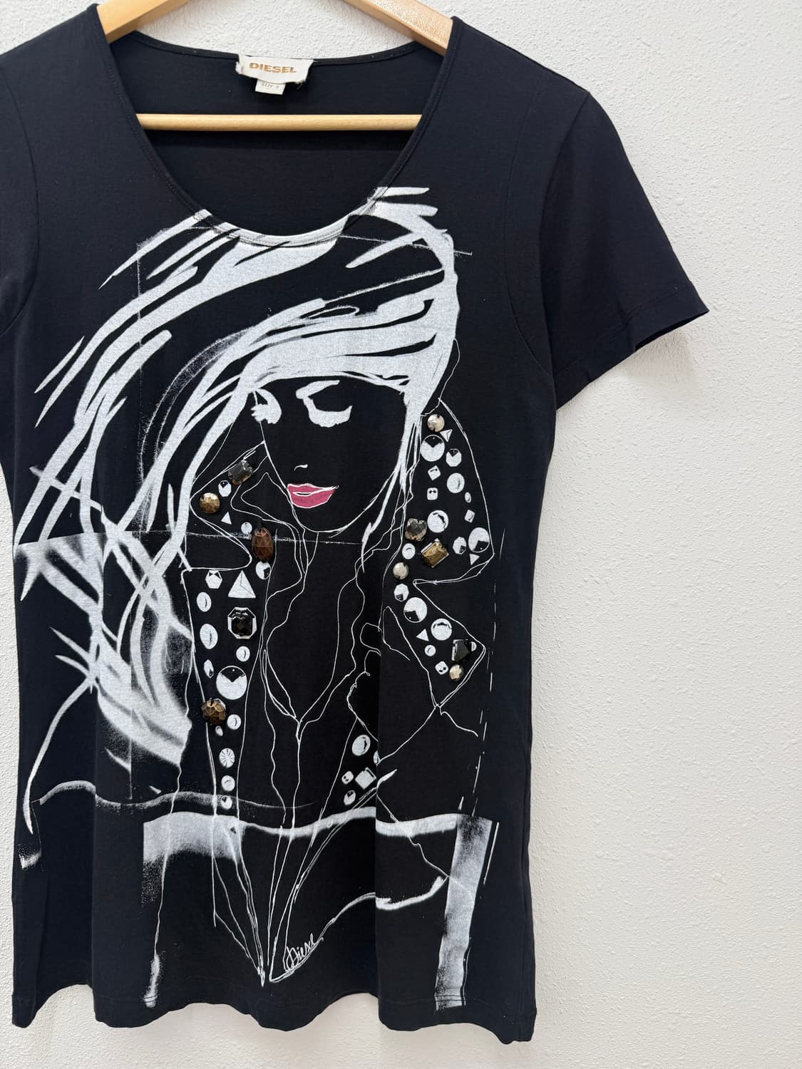 빈티지 Diesel 블랙 그래픽 티셔츠 상품이미지2