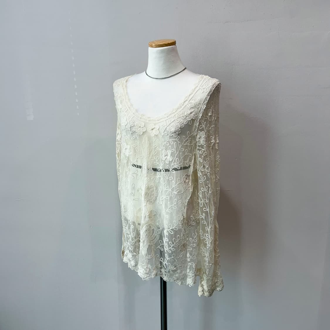 아이보리 에스닉 크로셰 레이스 블라우스 상품이미지8