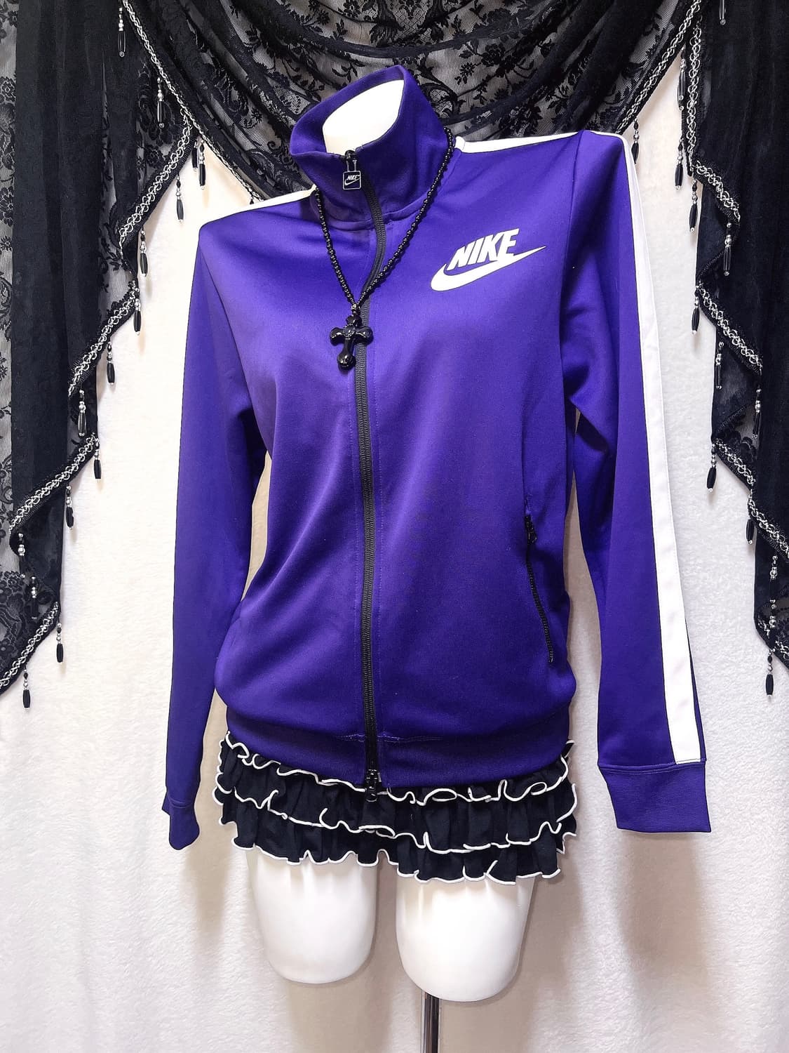 나이키 퍼플 트랙탑 져지 저지 집업 스포티  y2k 와투케 갸루 핀터 상품이미지4